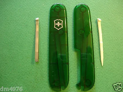 NEW VICTORINOX 91mm EMERALD GREEN SWISS ARMY KNIFE SCALES +TOOTHPICK & TWEEZERS • $17.77