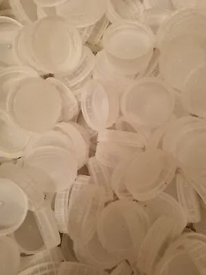 600 Translucent/white Plastic Milk Bottle Tops Lids Caps (Kids Art Craft School) • £6