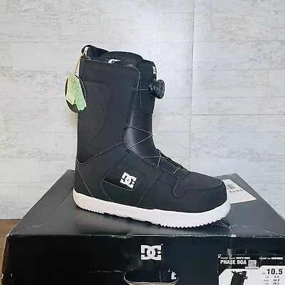 DC Phase BOA Black White Snowboard Boots Mens Size 10.5 No Tie Dial New In Box • $133