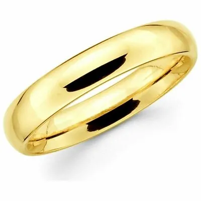 Mens Women Solid 14K Yellow Gold Plain Wedding Band Comfort Fit Gift 5MM Size 12 • $435.60