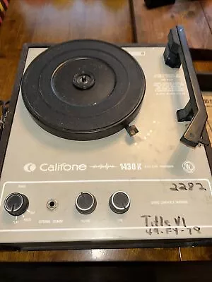 Vintage Califone 1430K Record Player Case Travel Solid State Phonograph USA Made • $49.99