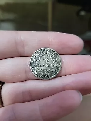 1907 Germany 1/2 Mark Half Mark Silver  Deutsche Reich • $6.40