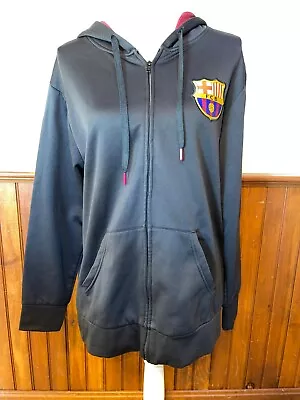 Men's FCB Barcelona Barca Zip Hoodie Jacket Football Soccer Large Black Red M • $32.33