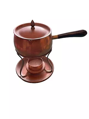 VTG Copper Brass Fondue Chaffing Pot Dutch Dish Metawa Holland Lucite Handle • $38.85