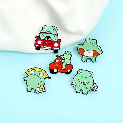 Creative Mini Car Frog Brooch Funny Frog Brooch Frog Swimming Ring Brooch • $0.99