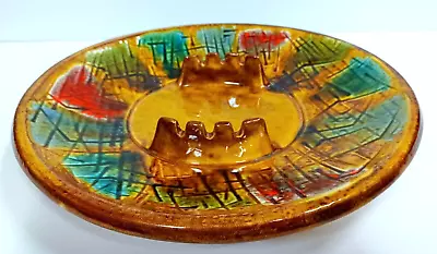 $29.95 • Buy Vintage California USA E22 Large Ashtray Colorful Glaze Art Pottery