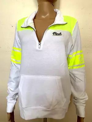 VICTORIA’s SECRET PINK  Neon Half Zip Pullover Sweatshirt M • $29.99