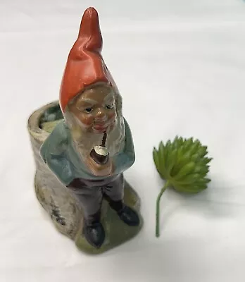 Vintage German Heissner Gnome With Planter Hand Painted  Terra Cotta • $65