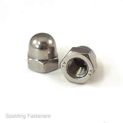 UNF A2 Stainless Steel Hex Dome Cover Nuts 10.32 1/4  5/16  3/8  1/2  & 5/8  • £2.32