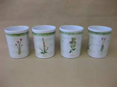 4 Melamine Ware Tumblers Beakers Cups ~ Herbs Decoration ~ Stackable • £8.99