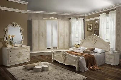 £799 • Buy New Beautiful High Gloss Italian Amalfi 4 Door Wardrobe Bedroom Set Beige £799