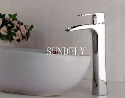 Waterfall Counter Top Basin Mixer Tap Taps Bathroom Sink Tall Chrome Faucet • £60.30