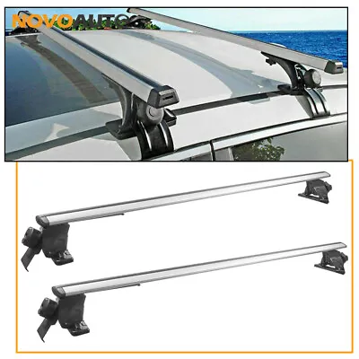 52  Universal Top Roof Rack Cross Bars For Car SUV W/Raised Rails Max.load 150KG • $76.89