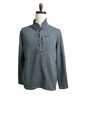 Marmot Mens Quarter Zip Fleece Pullover Gray Sweatshirt - Size XL • $12.99