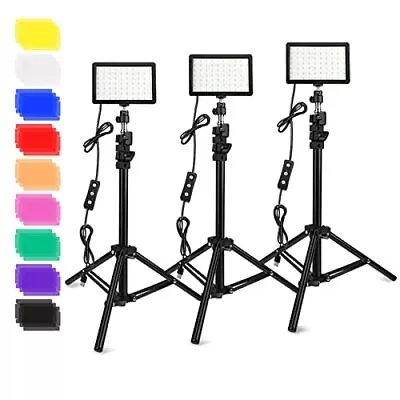 Lamparas De Estudio Luz LED Para Fotografia Ajustable Kit Fotografias 3 Pcs Set • $64.92