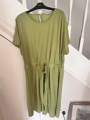 Warehouse Green Tie Waist Dress 22 • £10