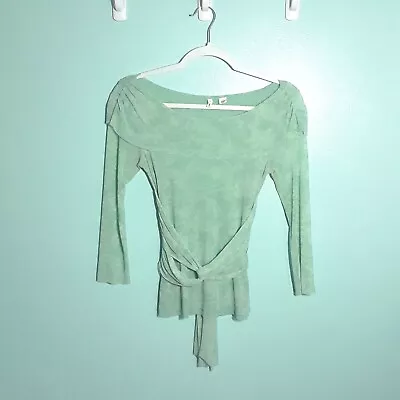 MOTH Anthropologie Mesh Top Blouse - Size Medium VGUC! Mint Green Party Career • $16