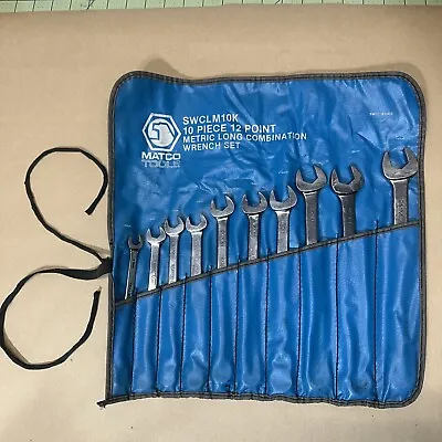 Matco Tools 10 Pc Metric Combination Wrench Set With Pouch SWCLM10K 10MM - 19MM • $249.99