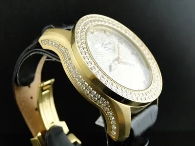 Mens New Canary 2 Row Khronos Jojino Joe Rodeo Iced Band Real Diamond Watch • $249.99