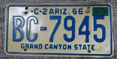 1966 Arizona License Plate C-2 #BC-7945 Vintage Collectors • $25
