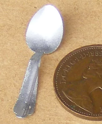 Single Metal Large Serving Spoon Tumdee 1:12 Scale Dolls House Miniature Food T1 • $1.49