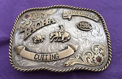 Vintage Premium Montana SS 1986 TAQHA Champion Cutting Horse Trophy Belt Buckle • $275