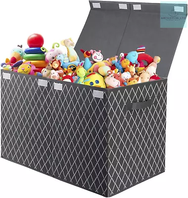 VERONLY Toy Storage Boxes For Boys Large Kids Chest Foldable Fabric Storage Box • £26.87