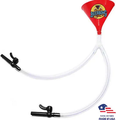 Large Double Beer Bong Funnel | Red Funnel | Black Valve | Drinking Funnel • $44.15