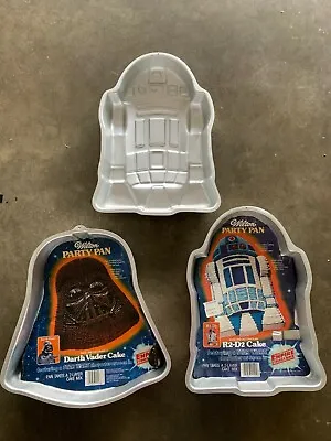 3 Items Vintage 1980 Wilton Star Wars R2D2 + Darth Vader Cake Baking  Mold Pan • $76.99