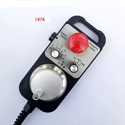 6-Axis CNC Pendant Handwheel 5V 100PPR With Emergency Stop Switch MPG • $57.35