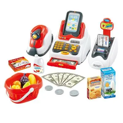 £24.99 • Buy DeAO Kids Toy Till Supermarket Cash Register Set W/ Scanner Card Shopping Basket