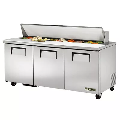 True TSSU-72-18-HC 72  3 Door Refrigerated Sandwich / Salad Prep Table • $5242.11