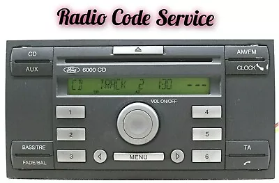 Ford Radio Code Decode Service Focus Mondeo Transit Connect 6000cd Stereo • £4.95