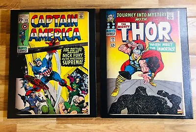 Marvel Comics Canvas Wall Art Captain America & Thor Canvas Print Lot Of 2 • $21.55