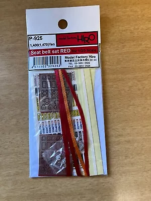 Model Factory HIRO:  Seat Belt Set Red   1:20 - P-925 • $13