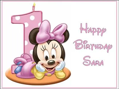 Baby Minnie Mouse 1st Birthday Personalised Message Cake Topper. A4 Size • £6.04