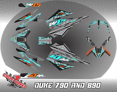 FULL Custom GRAPHICS KIT FOR KTM DUKE 790 890 2017 2018 2019 2020 2021 Skid • $144.99