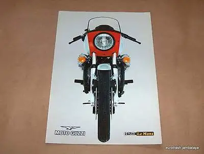 NOS Vintage Moto Guzzi 850 Lemans MK1 Mark 1 Brochure Excellent! RED • $22