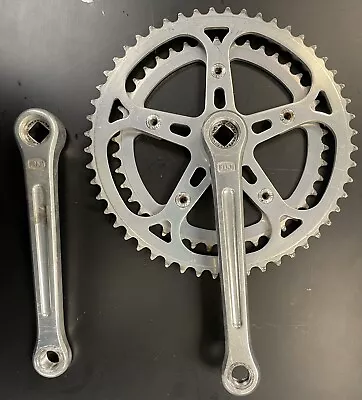 Fuji-labeled Sugino Super Maxy Crankset 171 MM BCD 110 52/42 Chainrings. • $30