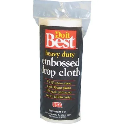 $6.99 • Buy DoitBest 795739 Heavy-Duty Embossed Drop Cloth, 9'x12', FREE SHIPPING