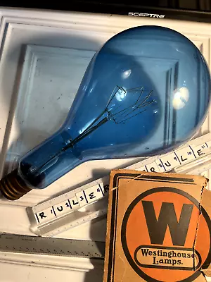 Antique Westinghouse Mazda Blue Light Bulb 13” 2000 Watt PS 52? 102-120 Volt • $74.99