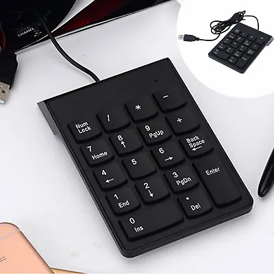 Wired Numeric Keypad 2.4GHz Portable Number Pad For Laptop/Notebook Computer • £9.88