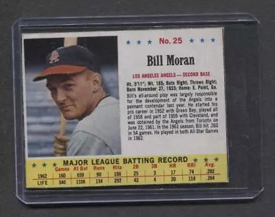 1963 Jello #25 Bill Moran (Angels)  Ex-Mt  (Flat Rate Ship) • $12.50