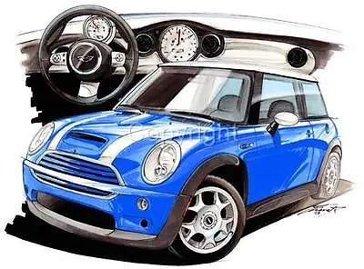 Mini Cooper SS Cartoon T-Shirts For The Entire Famiily #4720 Automotive Art • $17.95