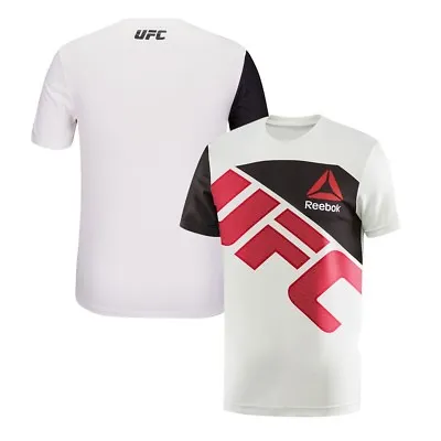 UFC Official Reebok Black FIght Kit Walkout Chalk White Red Black Jersey Men's • $39.99