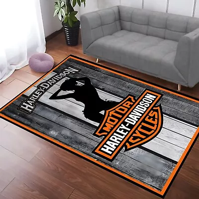 Harley Davidson Rug Motorcycle Rug Harley Funs Rug Office RugLiving Room Rug • $15.81