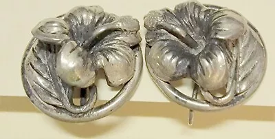 Vintage DANECRAFT Solid Sterling Silver Flower Screw Back Earrings 11.5g • $9.99