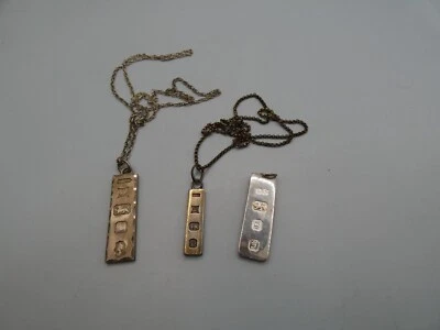 £69.95 • Buy Vintage Sterling Silver Silver Jubilee Ingot Pendants X 3  - 47g