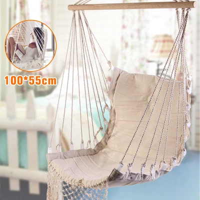 £17.99 • Buy Garpans Hanging Hammock Chair Rope Swing Chair Macrame Outdoor Indoor Gar