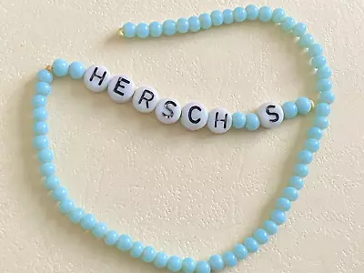 Vintage Baby Blue Glass Bead Hospital Bracelet  ~ Name Is S Hersch • $12.95